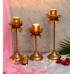 Three Layer Lotus With 4 Gold Glass Votive Tealight Holder